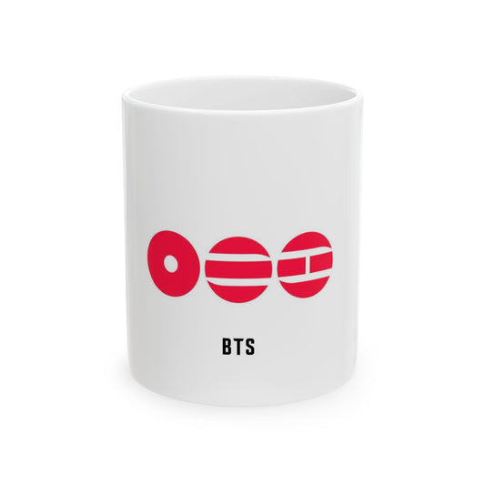 Minimal Red Logo  Arirang BTS Mug | Ceramic Coffee Cup 11oz 15oz